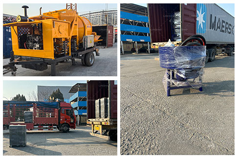 Concrete Mixer Pump And QT4-26 Brick Machine Shipped To Lvory Coast